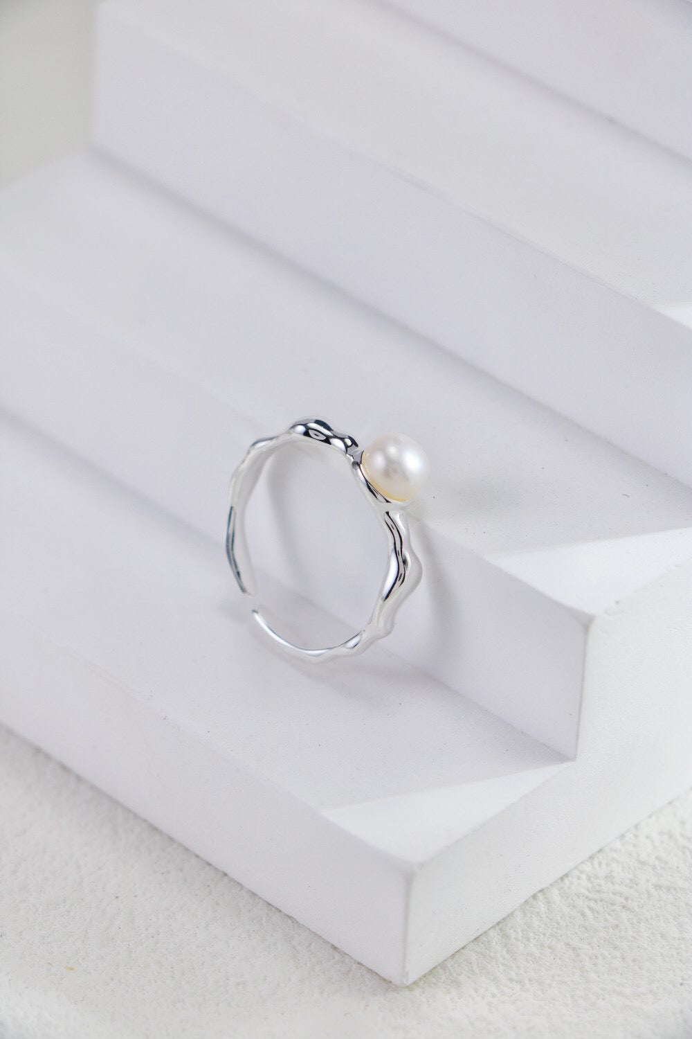 Minimalist Pearl Open Ring