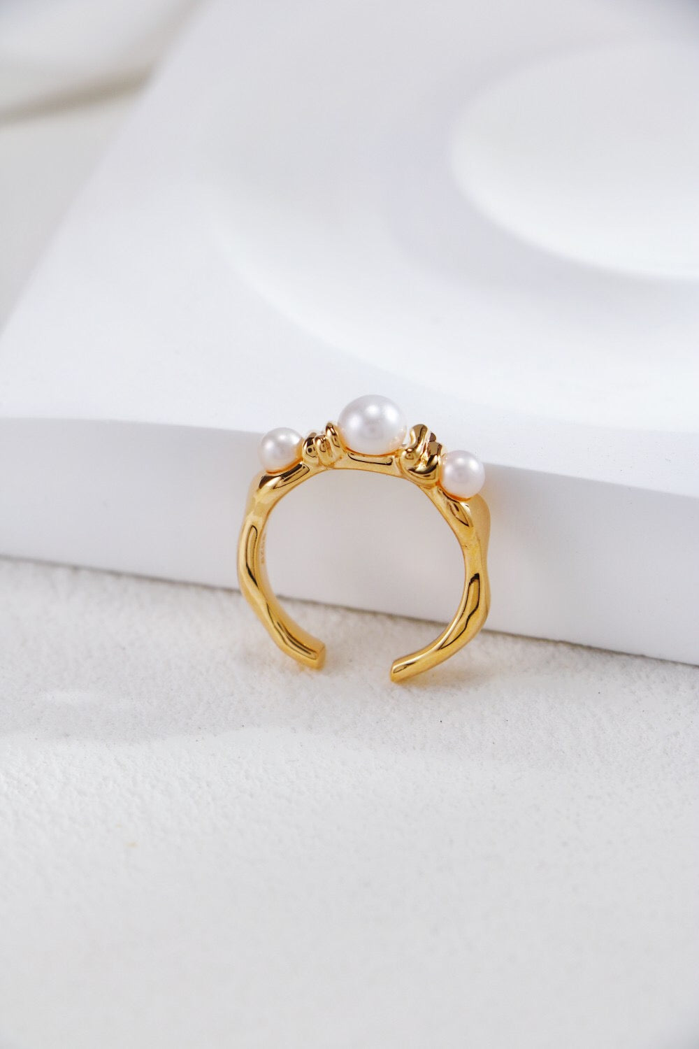 Three Pearls Open Ring