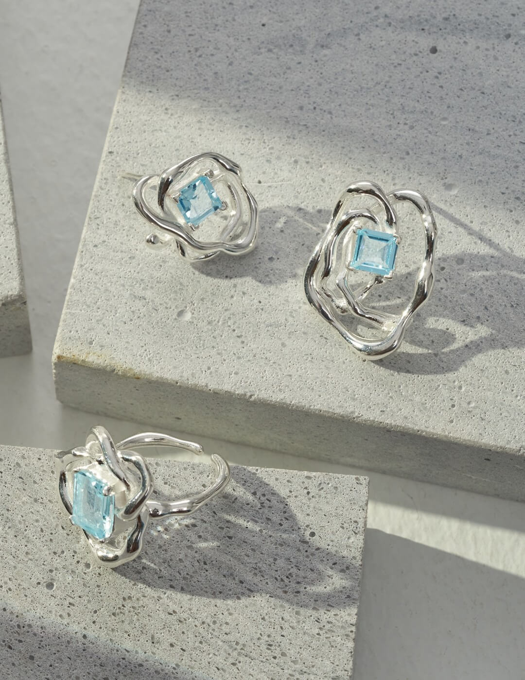 Blue Topaz Statement Ring