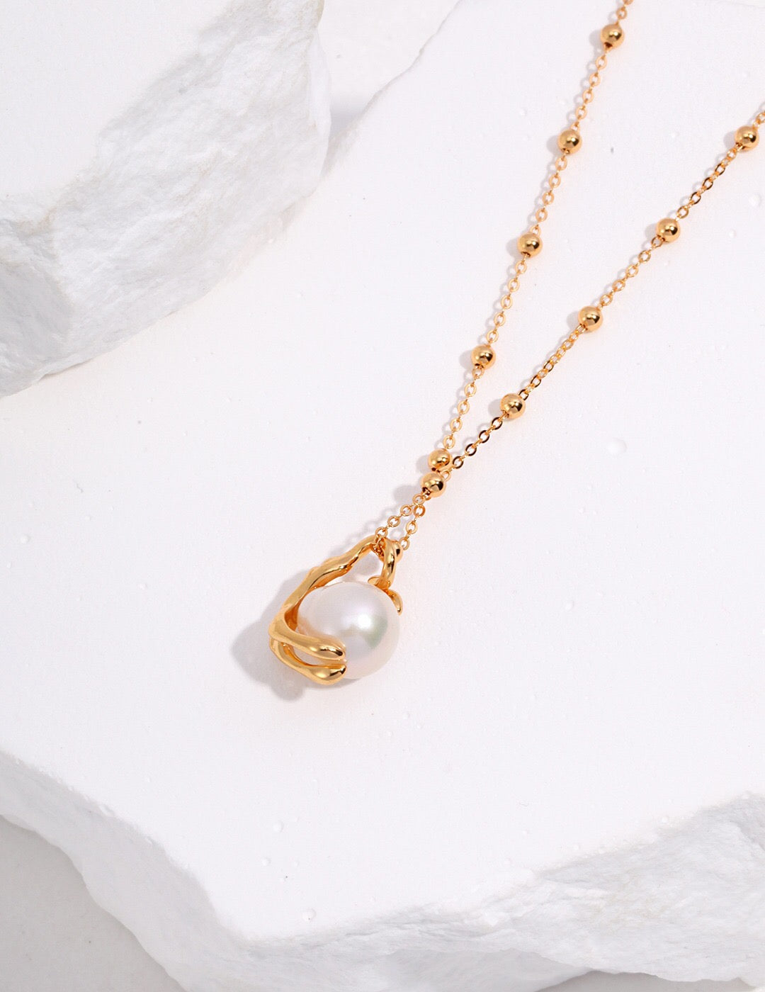 Round Freshwater Baroque Pearl Necklace