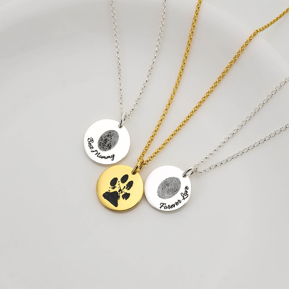 Personalized Disc Fingerprint Necklace