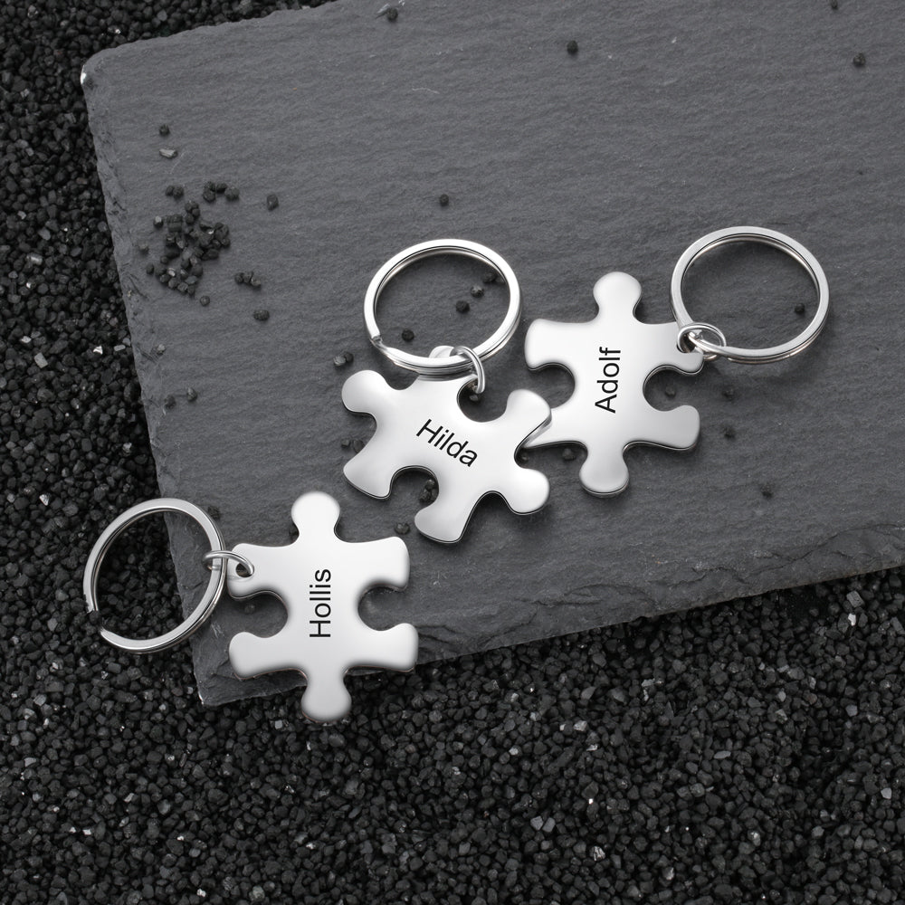 Personalized Puzzle Couple Keychain