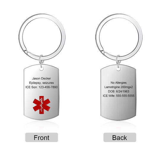 Engraving Stainless Steel Medical Keychain