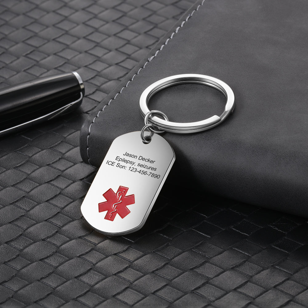 Engraving Stainless Steel Medical Keychain