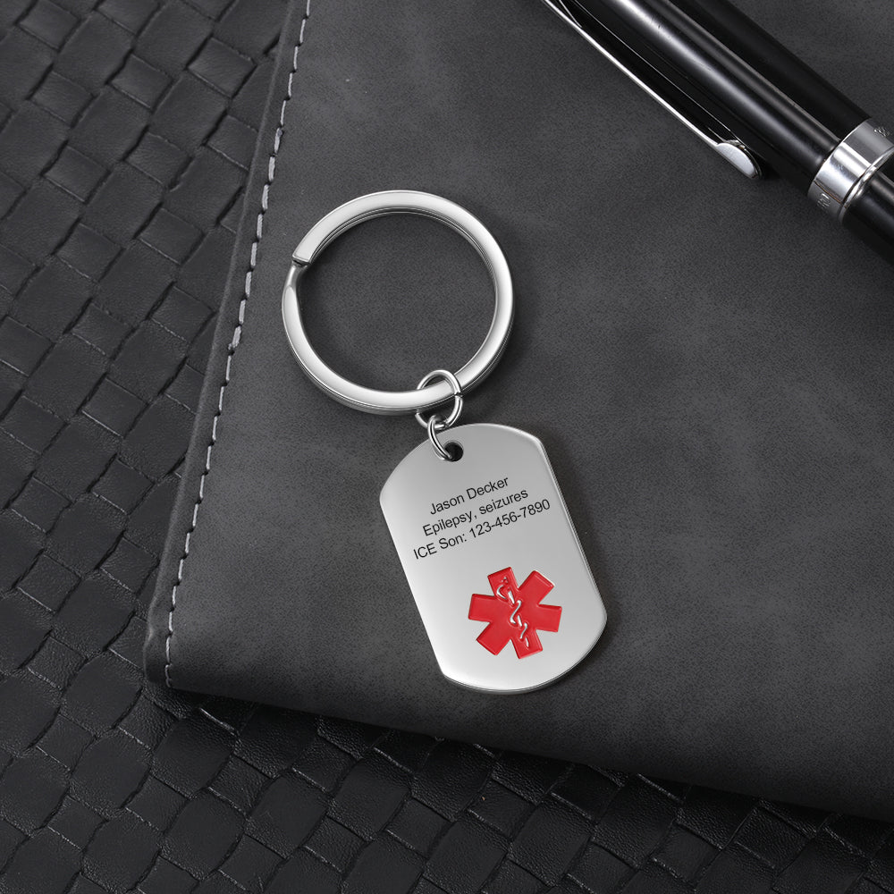 Engraving Stainless Steel Medical Keychain