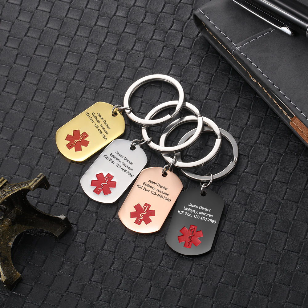 Engraving Stainless Steel Medical Keychain