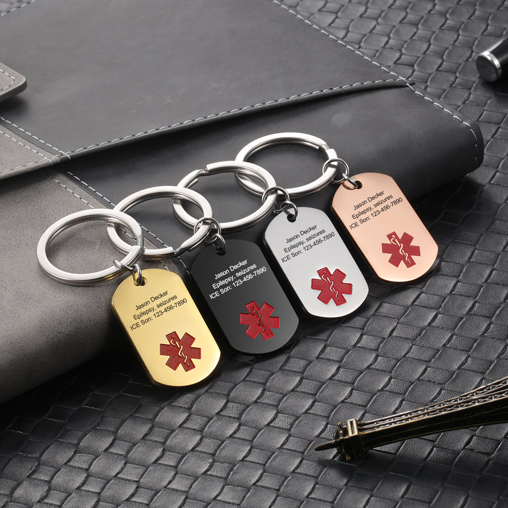 Engraving Stainless Steel Medical Keychain