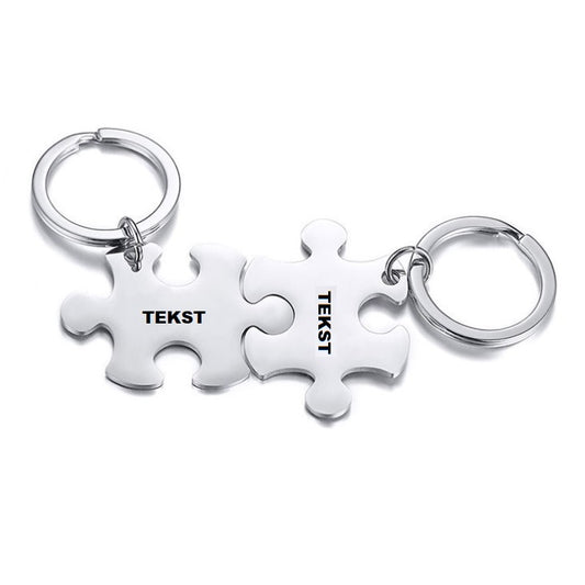 Personalized Puzzle Couple Keychain