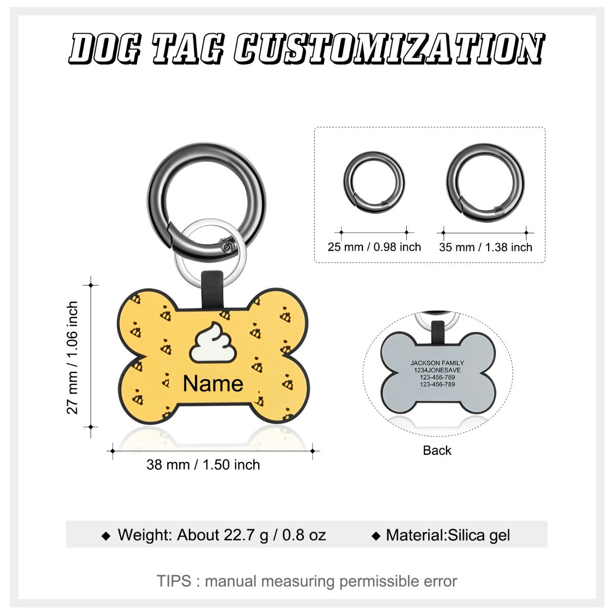 Personalized Silica gel Dog Tag