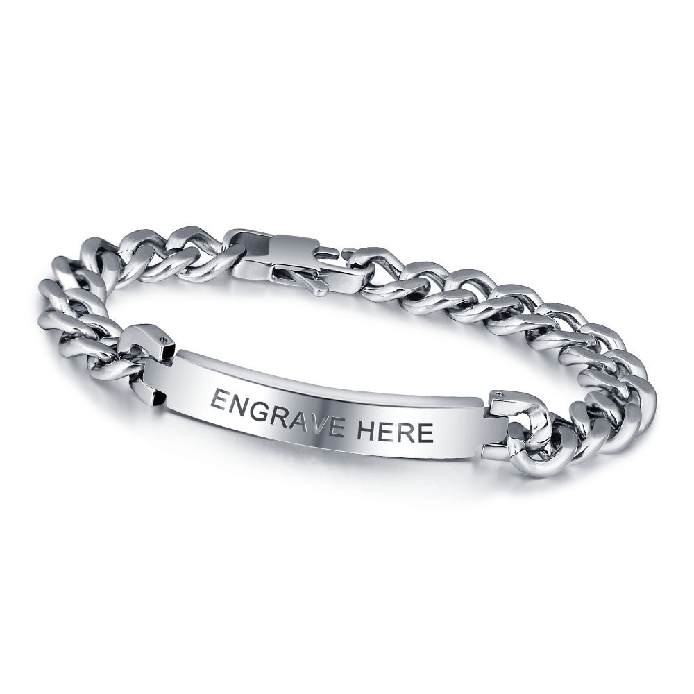 Customized Name Stainless Steel Men Bracelet