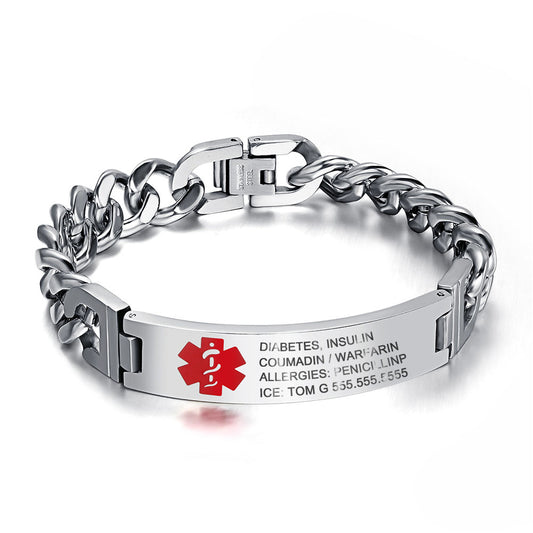 Custom Stainless Steel Medical Bracelet