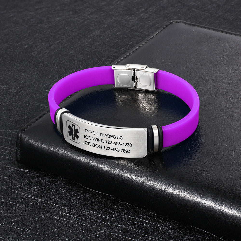 Personalized Stainless Steel Medical Bracelet