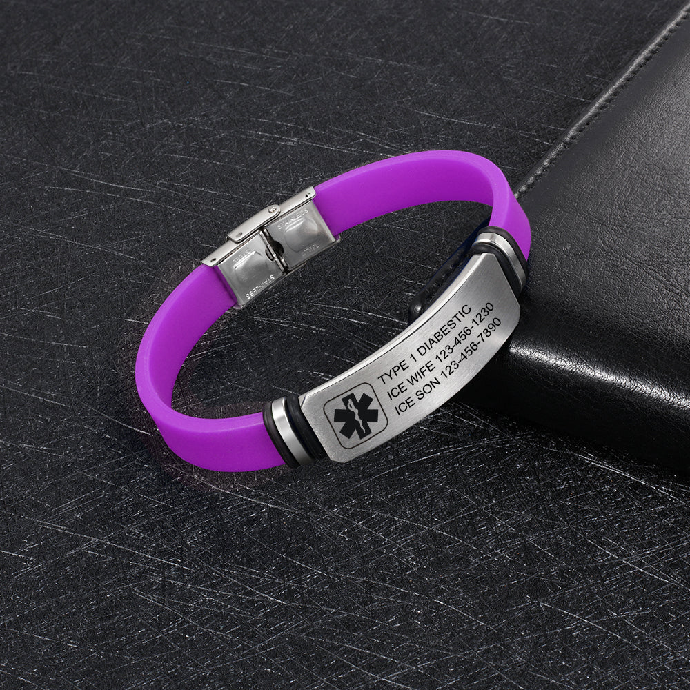 Personalized Stainless Steel Medical Bracelet