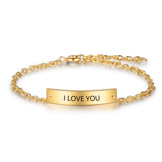 Stainless Steel Gold Plated Name Bracelet