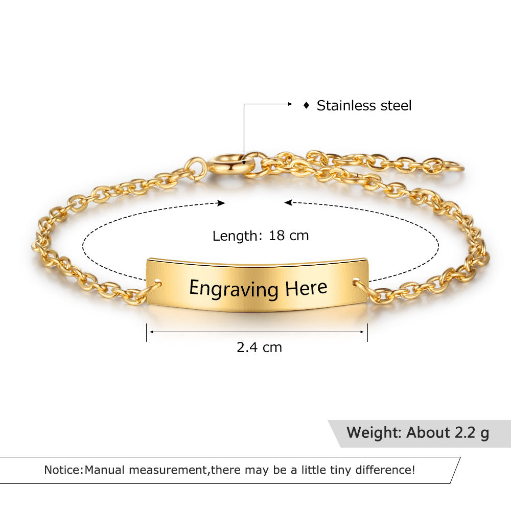 Stainless Steel Gold Plated Name Bracelet