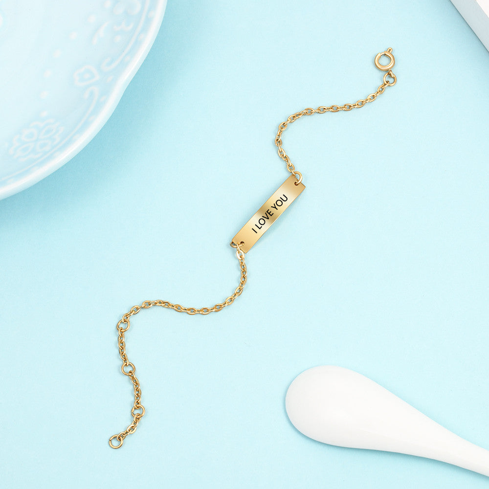 Stainless Steel Gold Plated Name Bracelet
