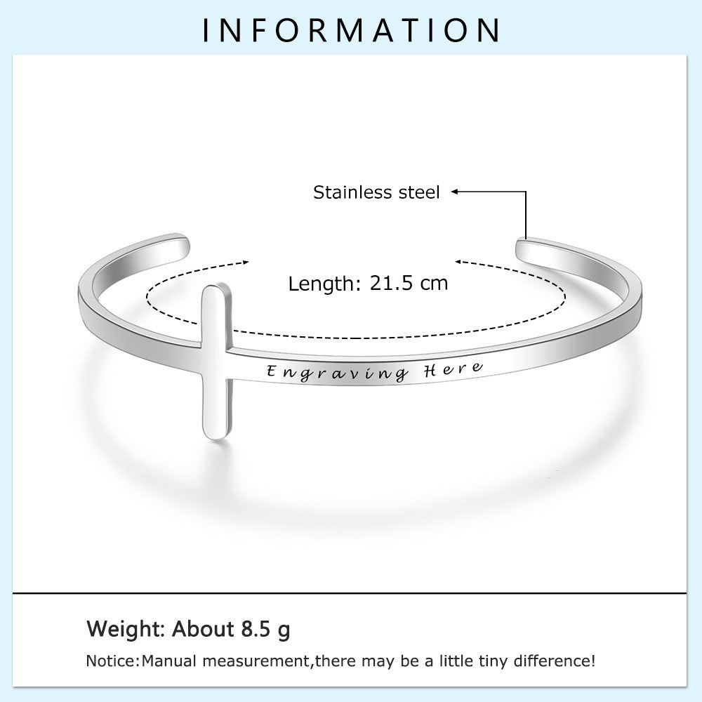 Stainless Steel Personalized Name Bangle Bracelet