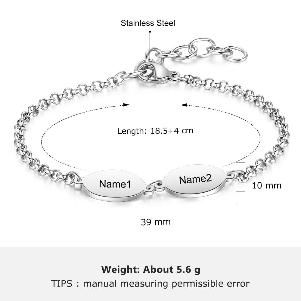 Custom Engraving Stainless Steel Bracelet