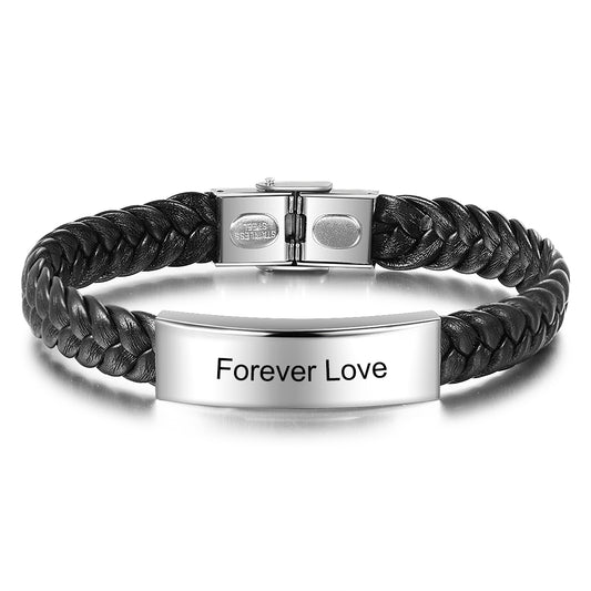 Engraved Stainless Steel Bracelet