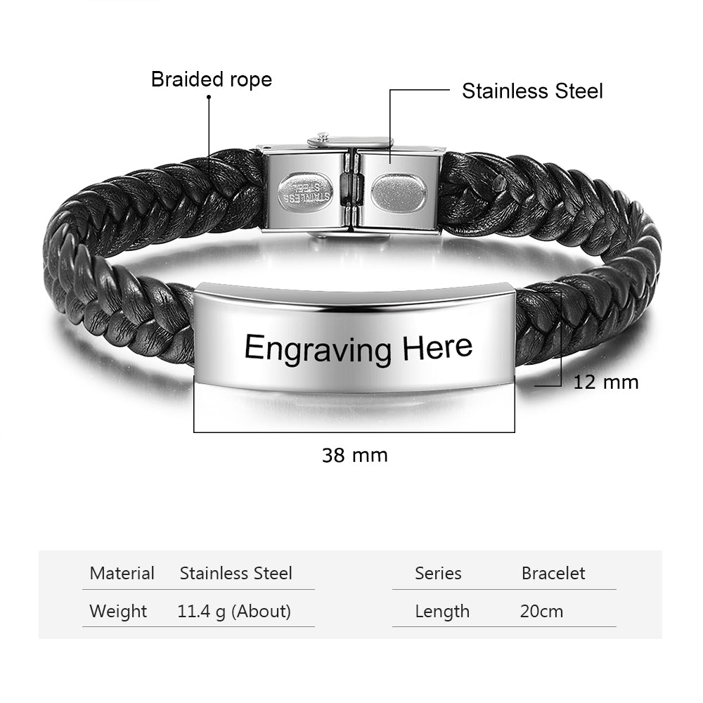 Engraved Stainless Steel Bracelet