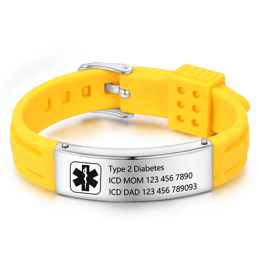 Personalized Stainless Steel Medical Bracelet