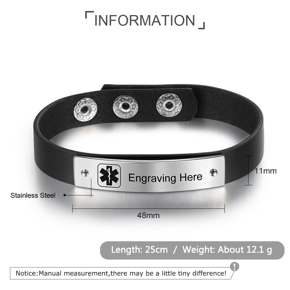 Engraving Stainless Steel Medical Bracelet