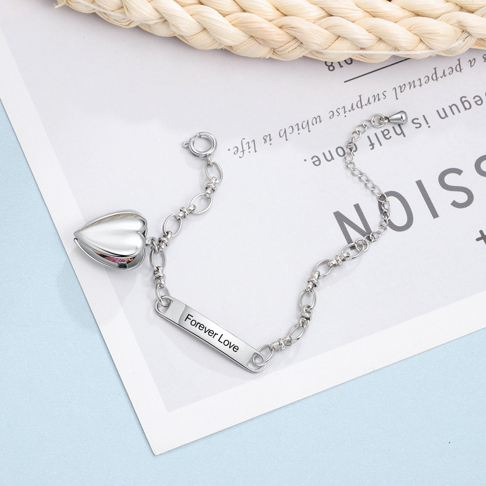 Personalized Stainless Steel Heart Shape Photo Bracelet