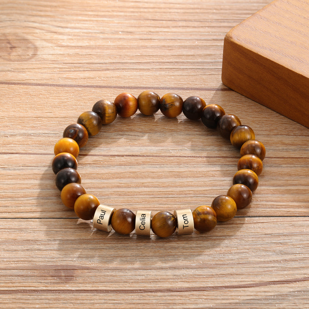 Personalized Natural Stone Bracelets-Tiger Eye Stone