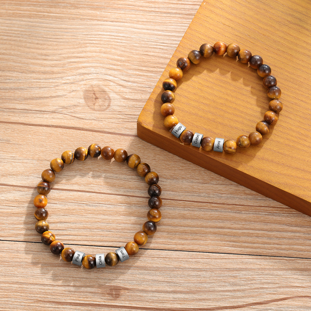 Personalized Natural Stone Bracelets-Tiger Eye Stone