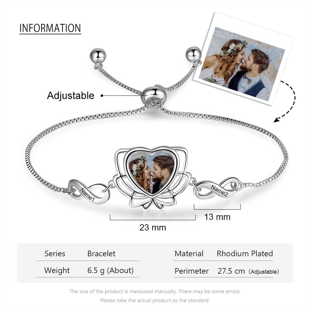 Personalized Photo Flower Bracelet