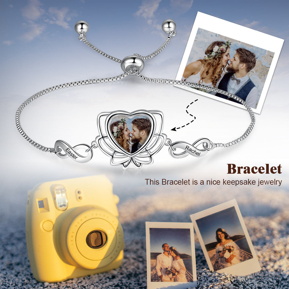 Personalized Photo Flower Bracelet