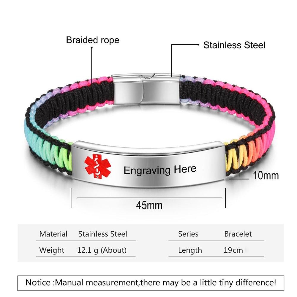 Engraving Stainless Steel Medical Alert Bracelet