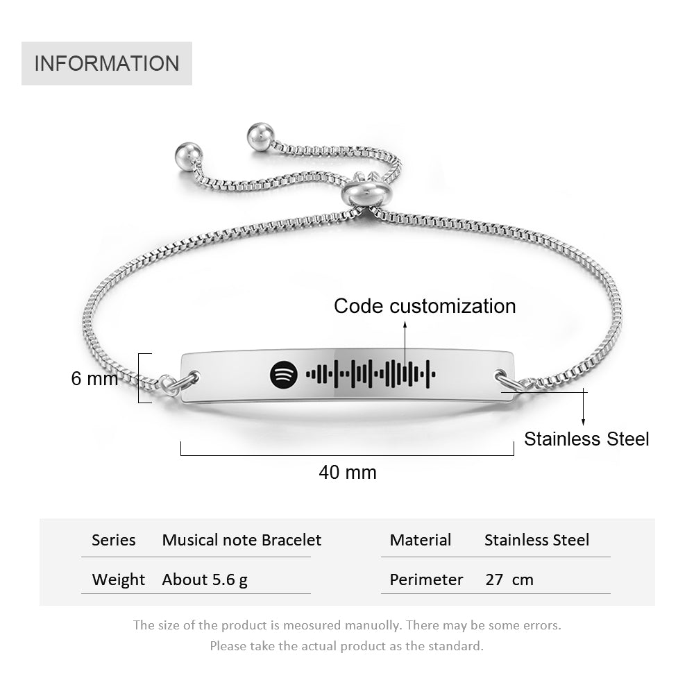 Personalized Stainless Steel Spotify Code Bracelet