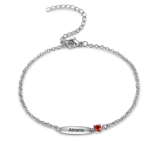 Rhodium Plated Birthtsone Bracelet