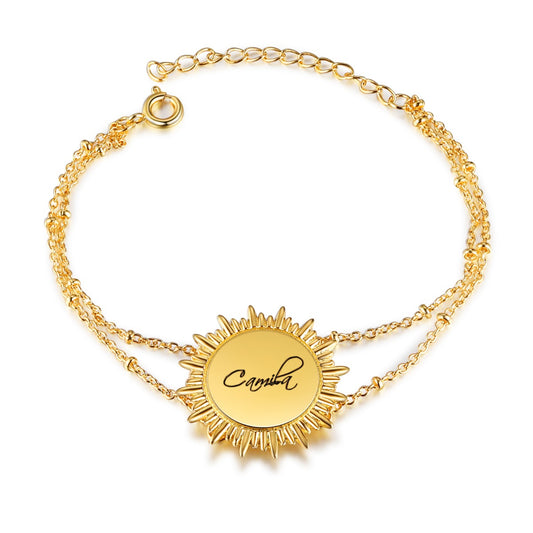 Custom Rhodium Plated Sun Bracelet