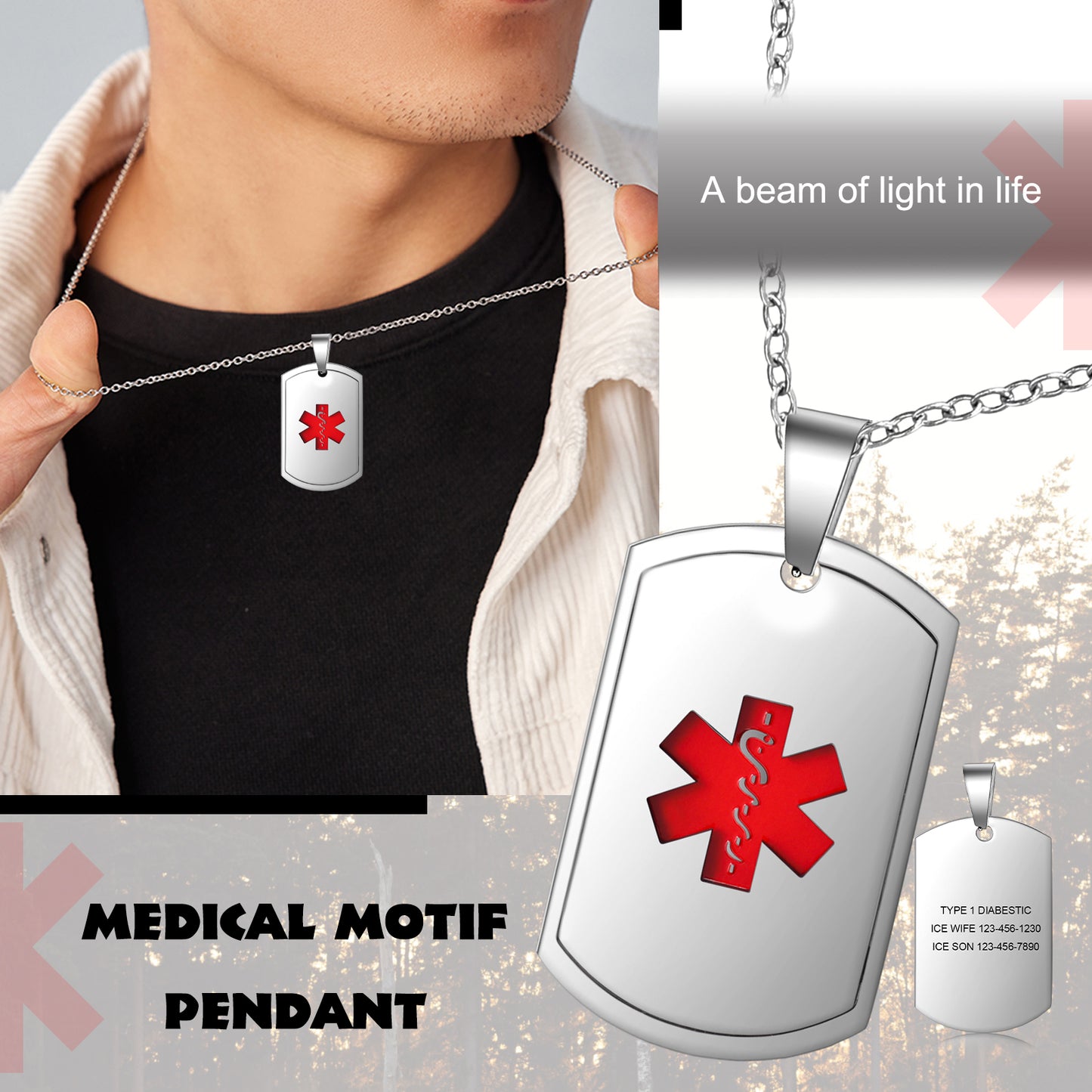 Custom Stainless Steel Medical Necklace