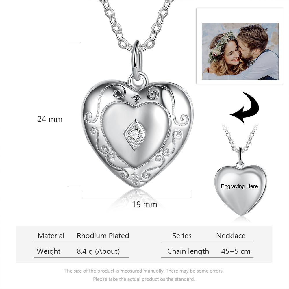 Custom Heart Photo Necklace