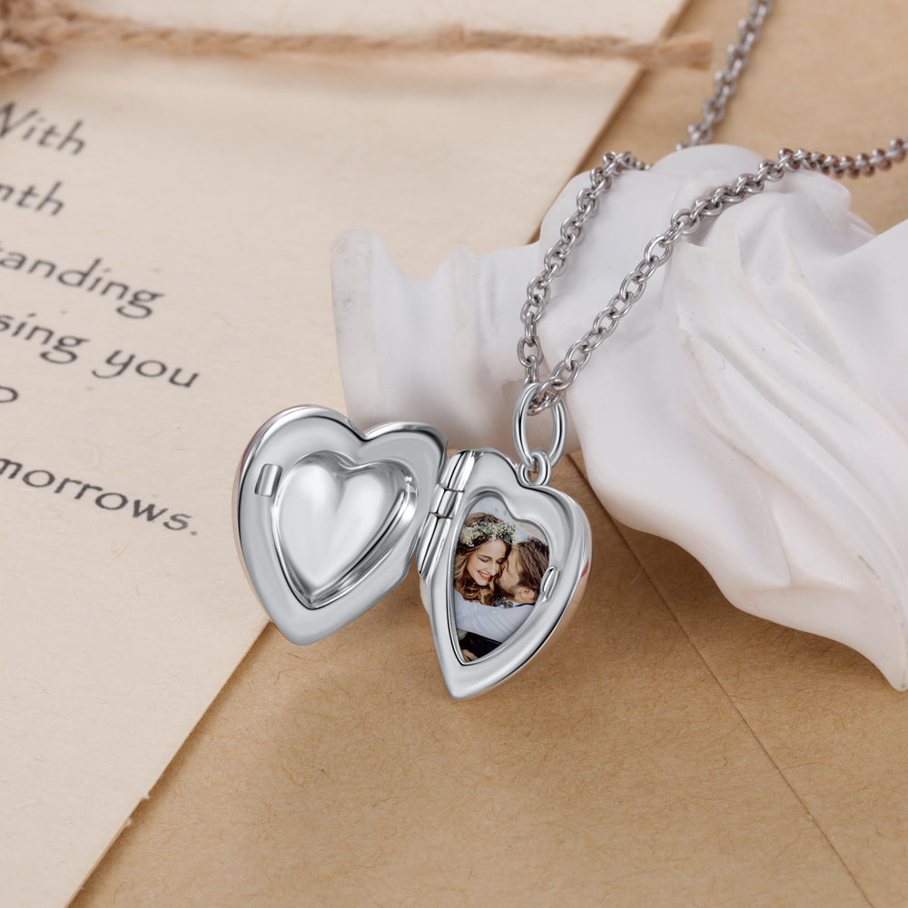 Custom Heart Photo Necklace