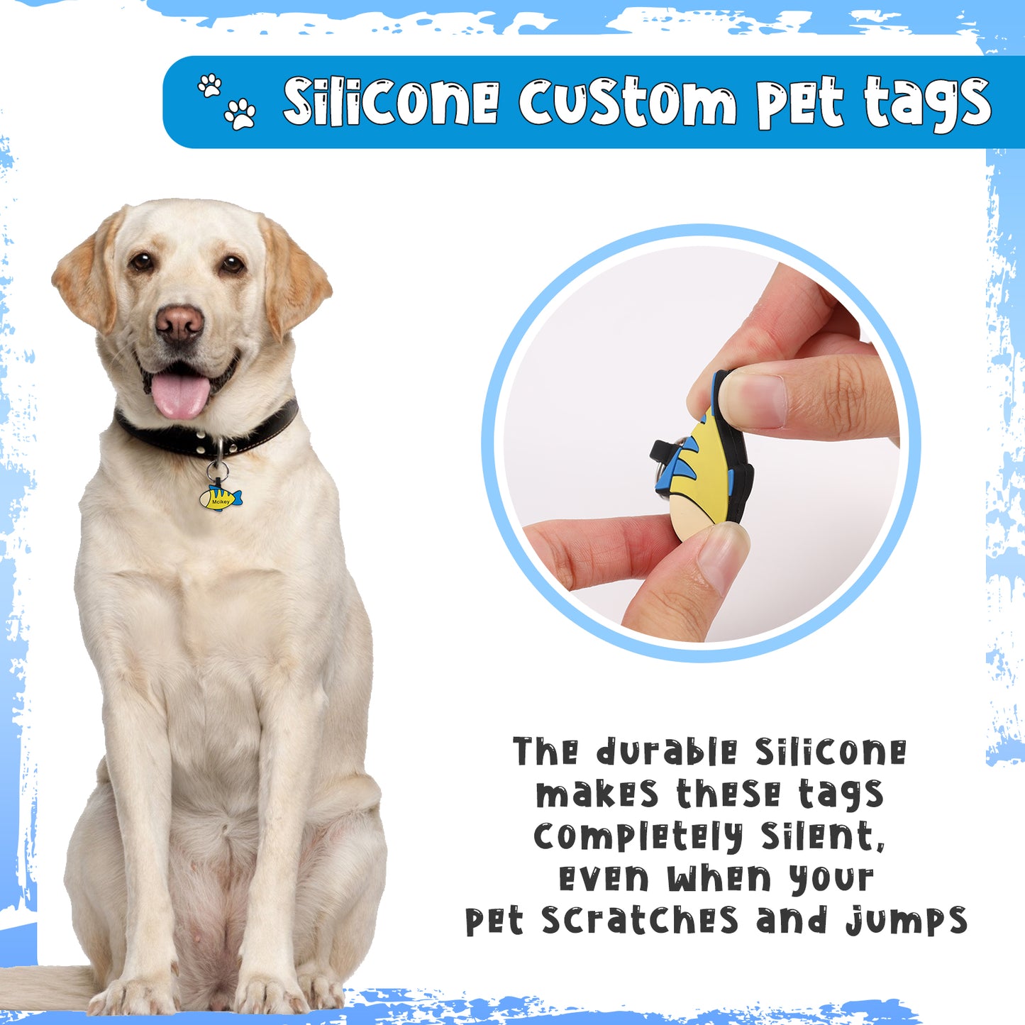 Personalized Fish Pet Dog Tag