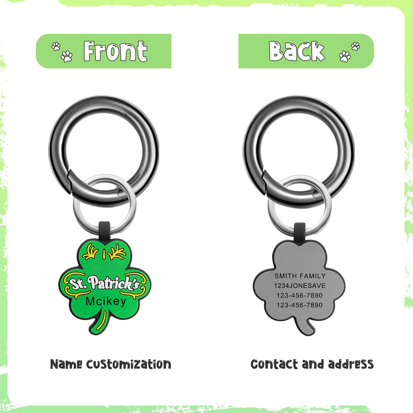 Custom Patrick's Day Dog Tag