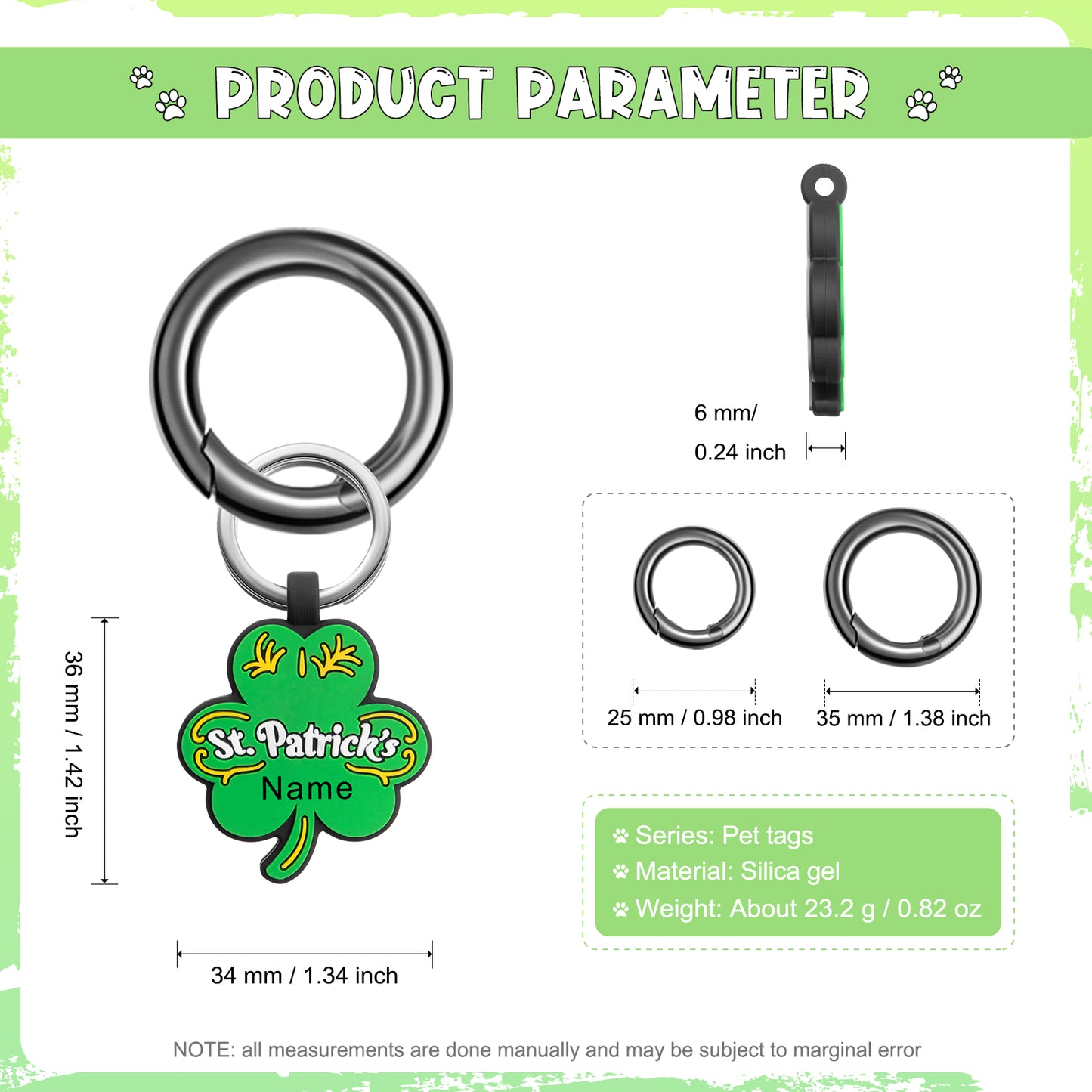 Custom Patrick's Day Dog Tag