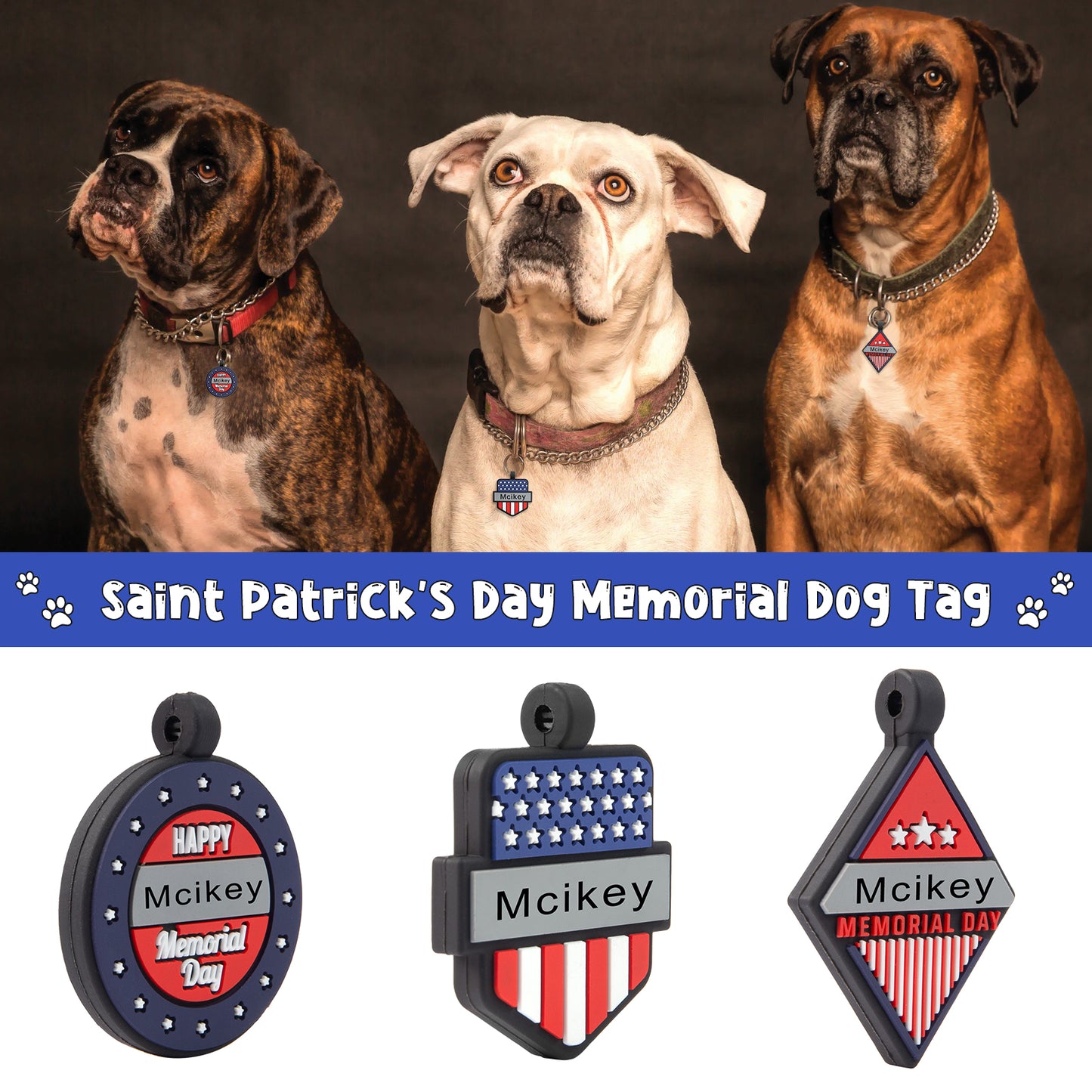 Custom Memorial Day Dog Tag