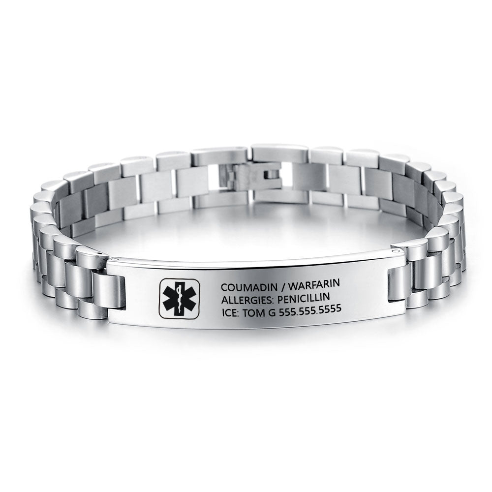 Custom Stainless Steel Medical Bracelet