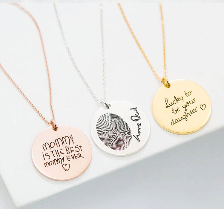 Personalized Disc Fingerprint Necklace