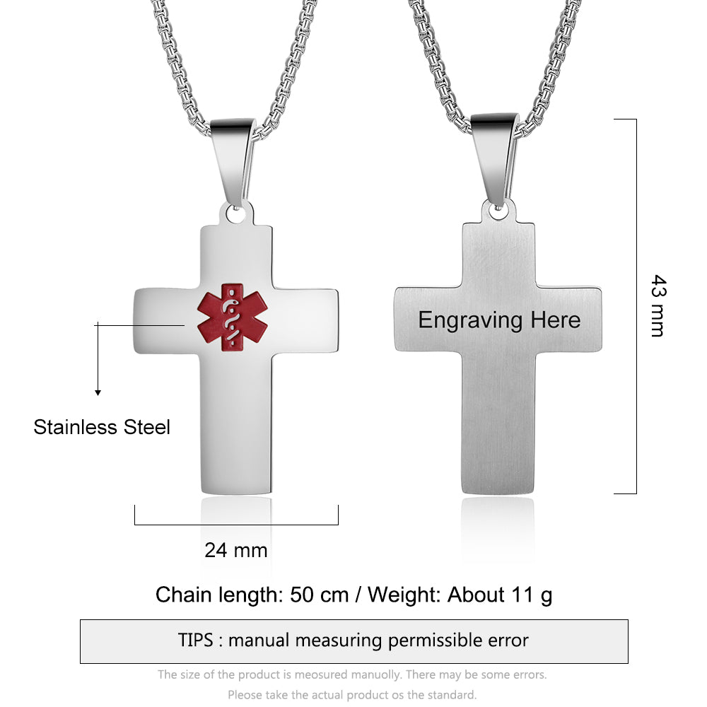 Custom Cross Medical Necklace