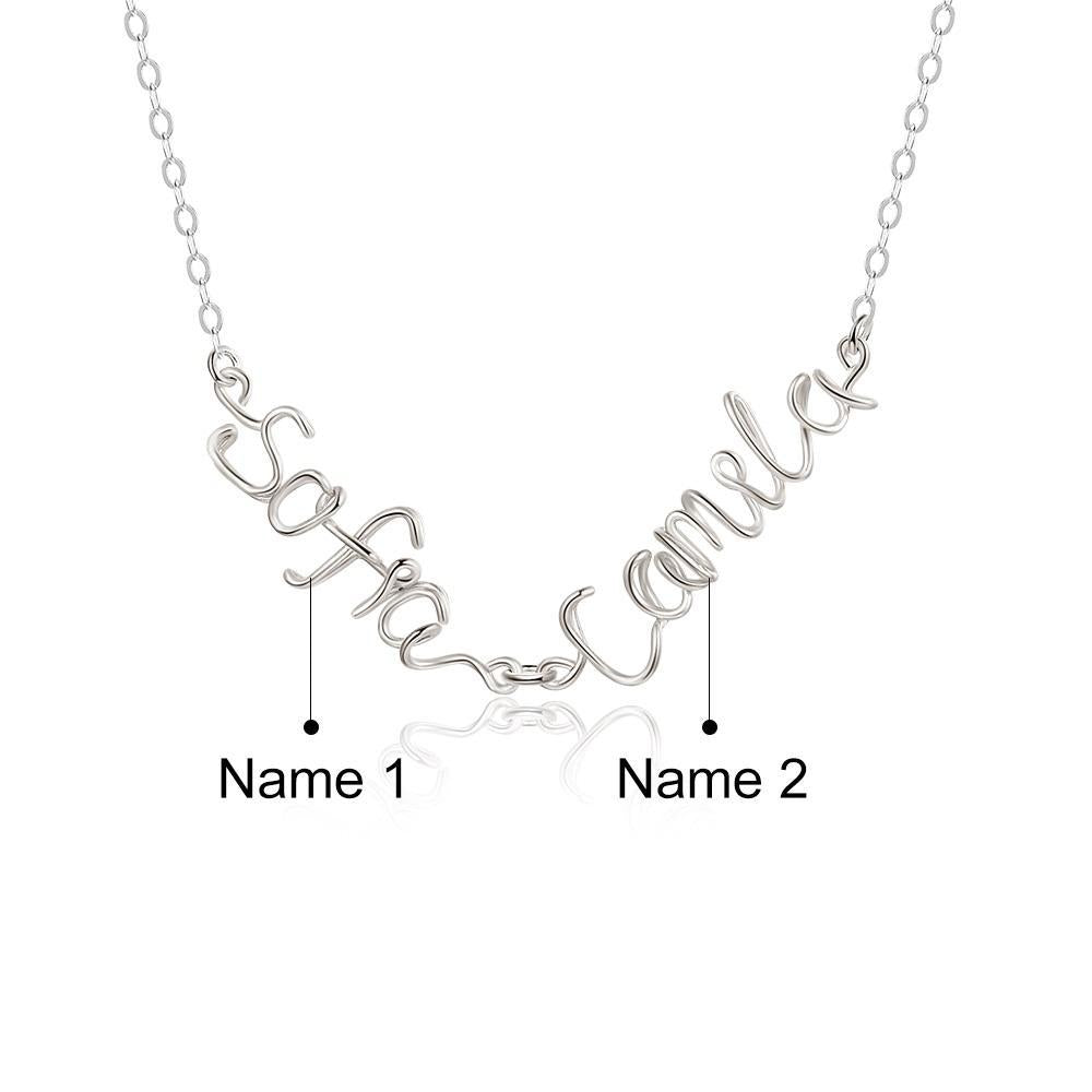 925 Silver Double Names Necklace