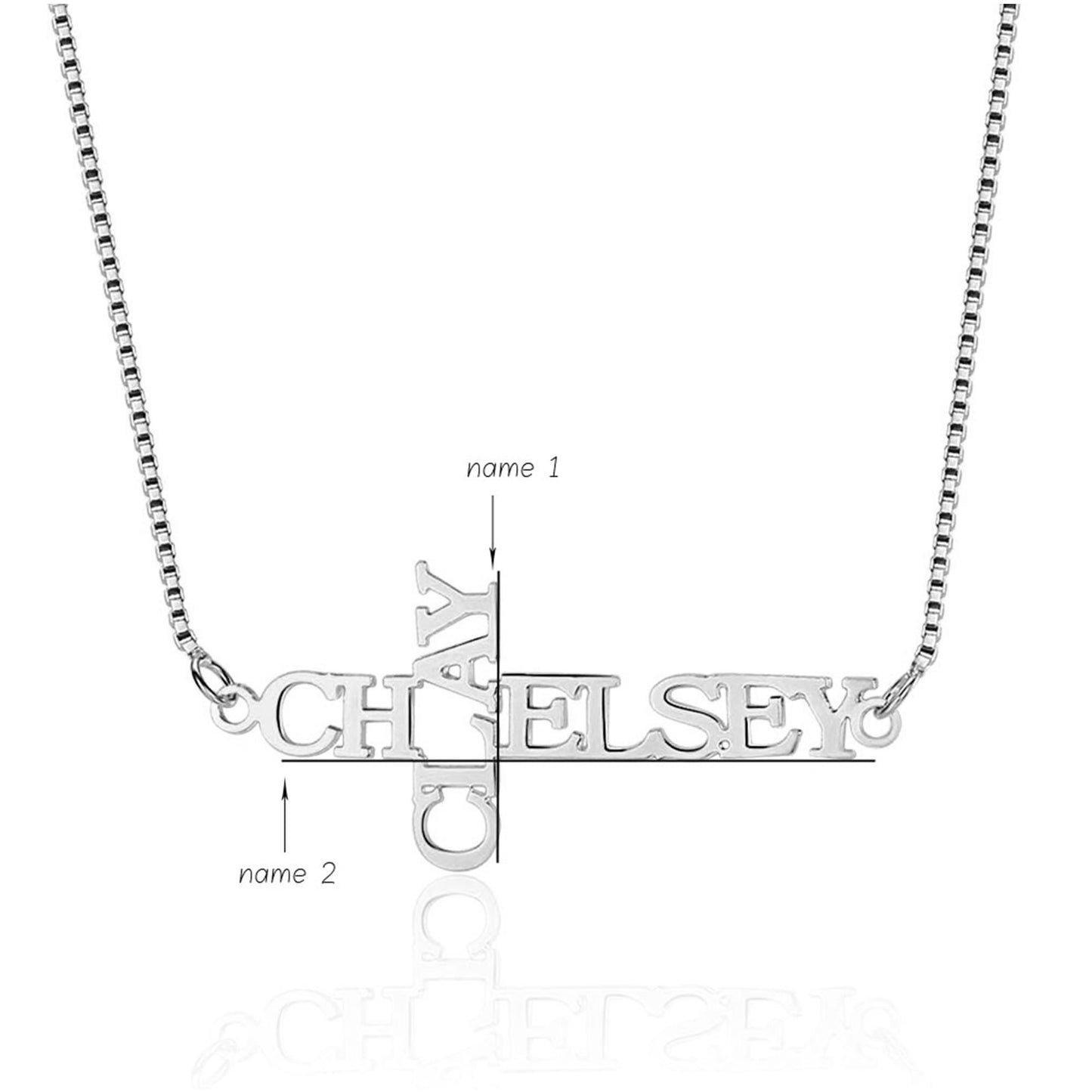 Cross Double Name Necklace