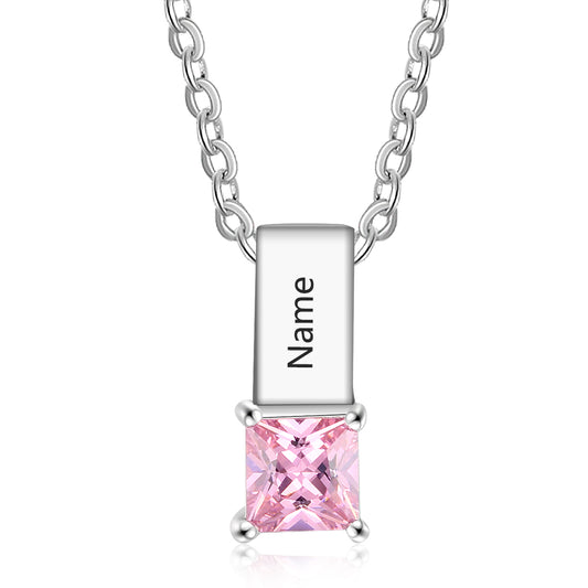 Custom Name Birthstone Pendant Necklace