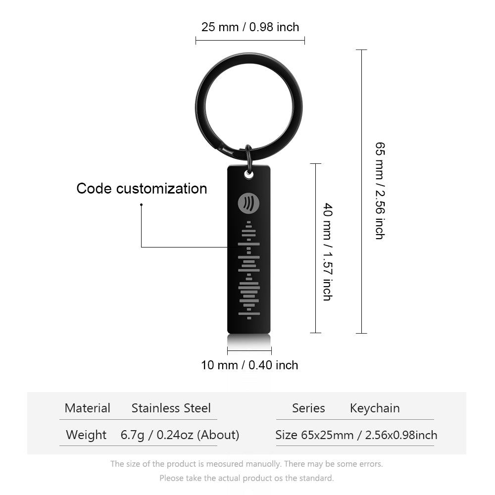 Personalized Stainless Steel Code Custom Keychain