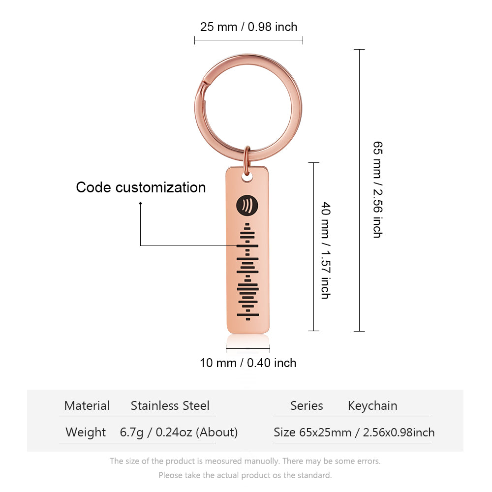 Personalized Stainless Steel Code Custom Keychain